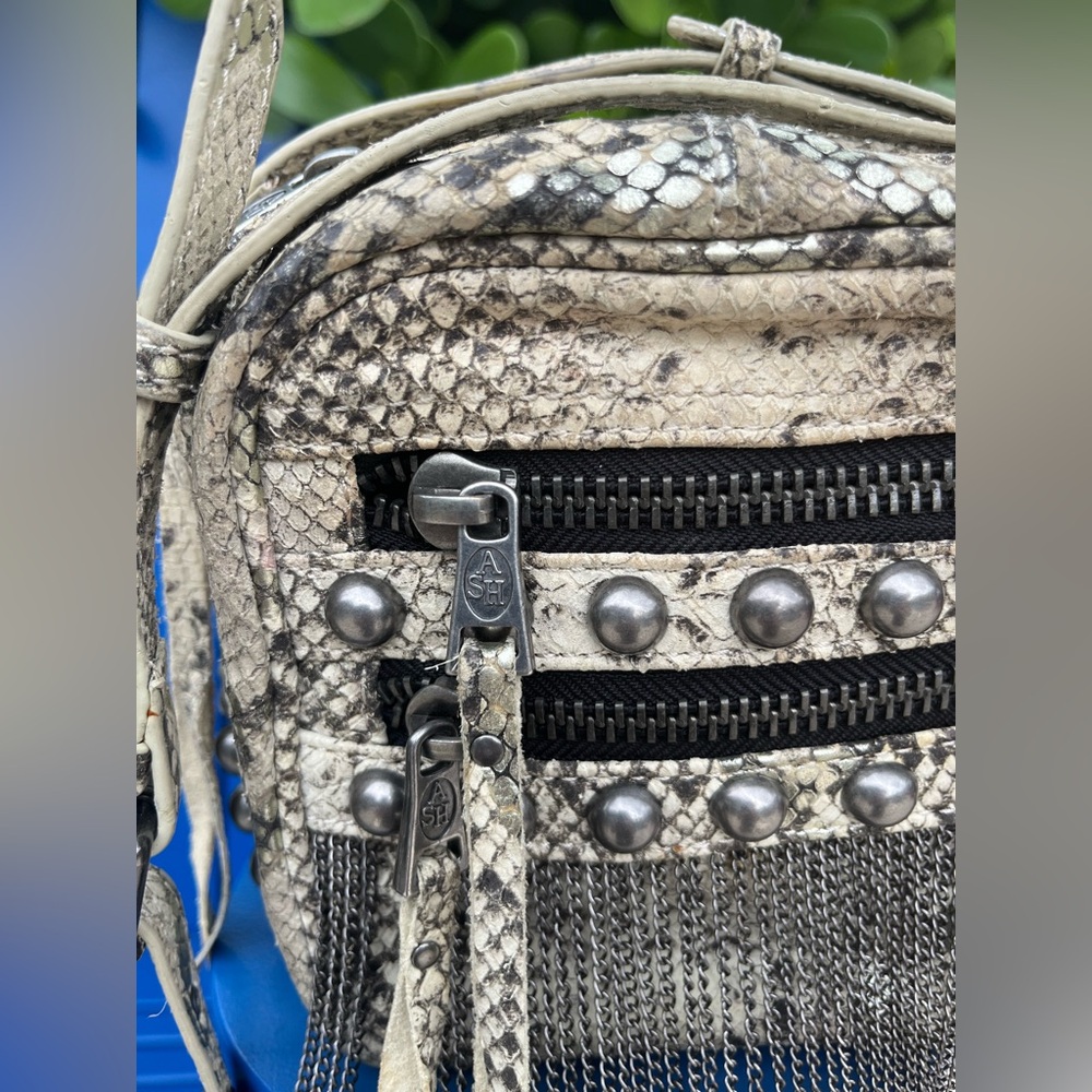Ash Moxy Python Snakeskin Leather Studded Crossbo… - image 6